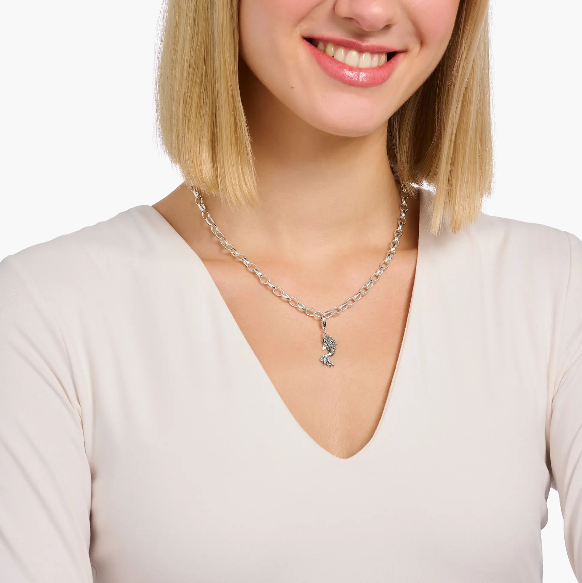 Store Breloque Charm koi avec pierres de zirconium argent Femme Charms|Charms