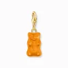 Clearance Breloque Charm Ours d’or orange, doré Femme Charms|Charms