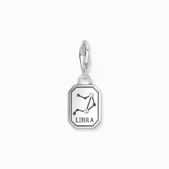 Sale Breloque Charm signe du zodiaque Balance en argent, ornée de pierres blanches Femme Charms|Charms