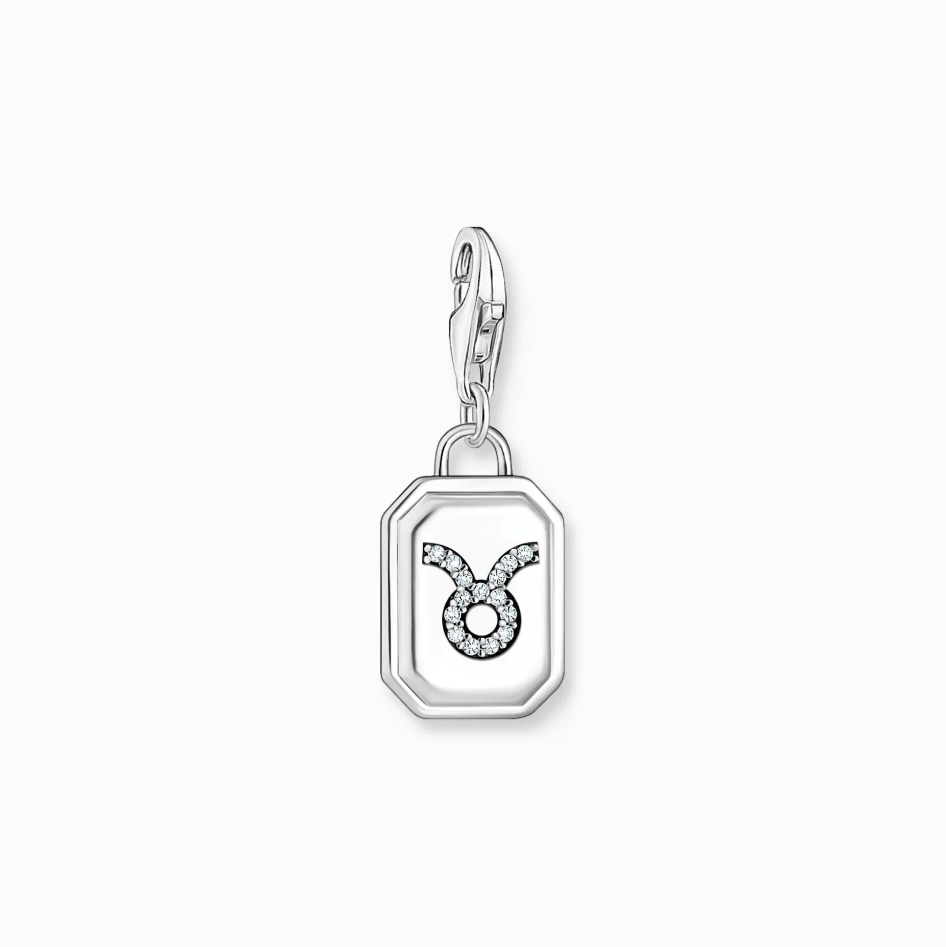 Store Breloque Charm signe du zodiaque Taureau en argent, ornée de pierres Femme Charms|Charms