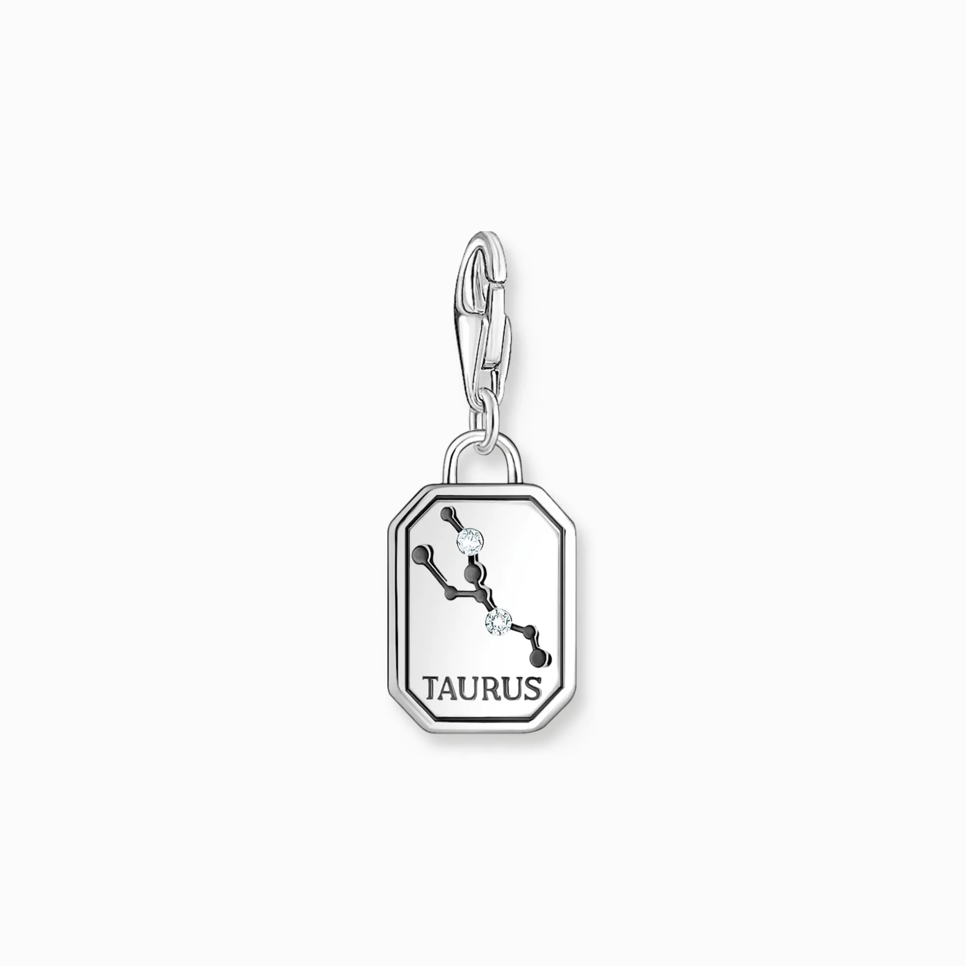 Store Breloque Charm signe du zodiaque Taureau en argent, ornée de pierres Femme Charms|Charms