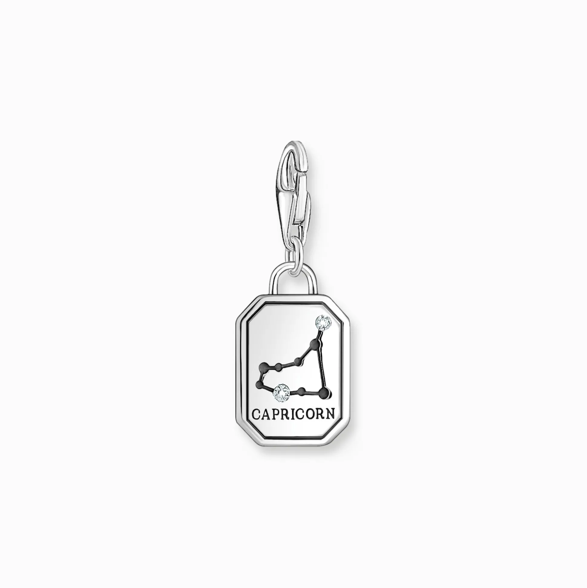 Best Sale Breloque Charm signe du zodiaque Capricorne en argent, ornée de pierres Femme Charms|Charms