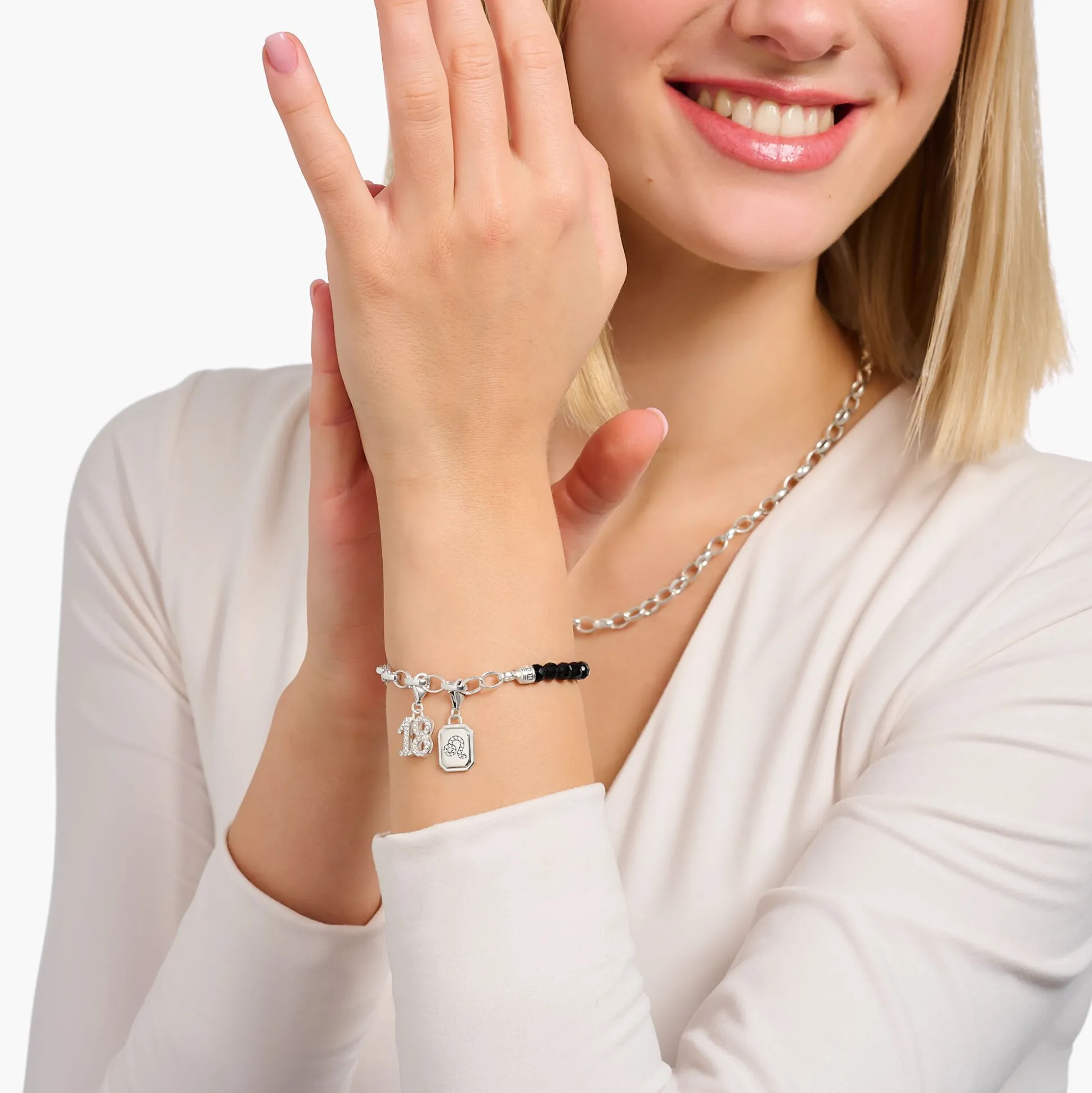 Best Sale Breloque Charm signe du zodiaque Capricorne en argent, ornée de pierres Femme Charms|Charms