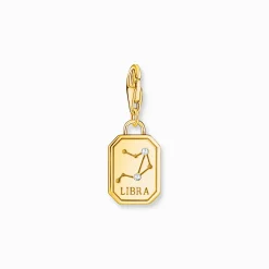 Best Sale Breloque Charm signe du zodiaque Balance dorée, ornée de pierres blanches Femme Charms|Charms