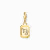 Cheap Breloque Charm signe du zodiaque Vierge dorée, ornée de pierres Femme Charms|Charms