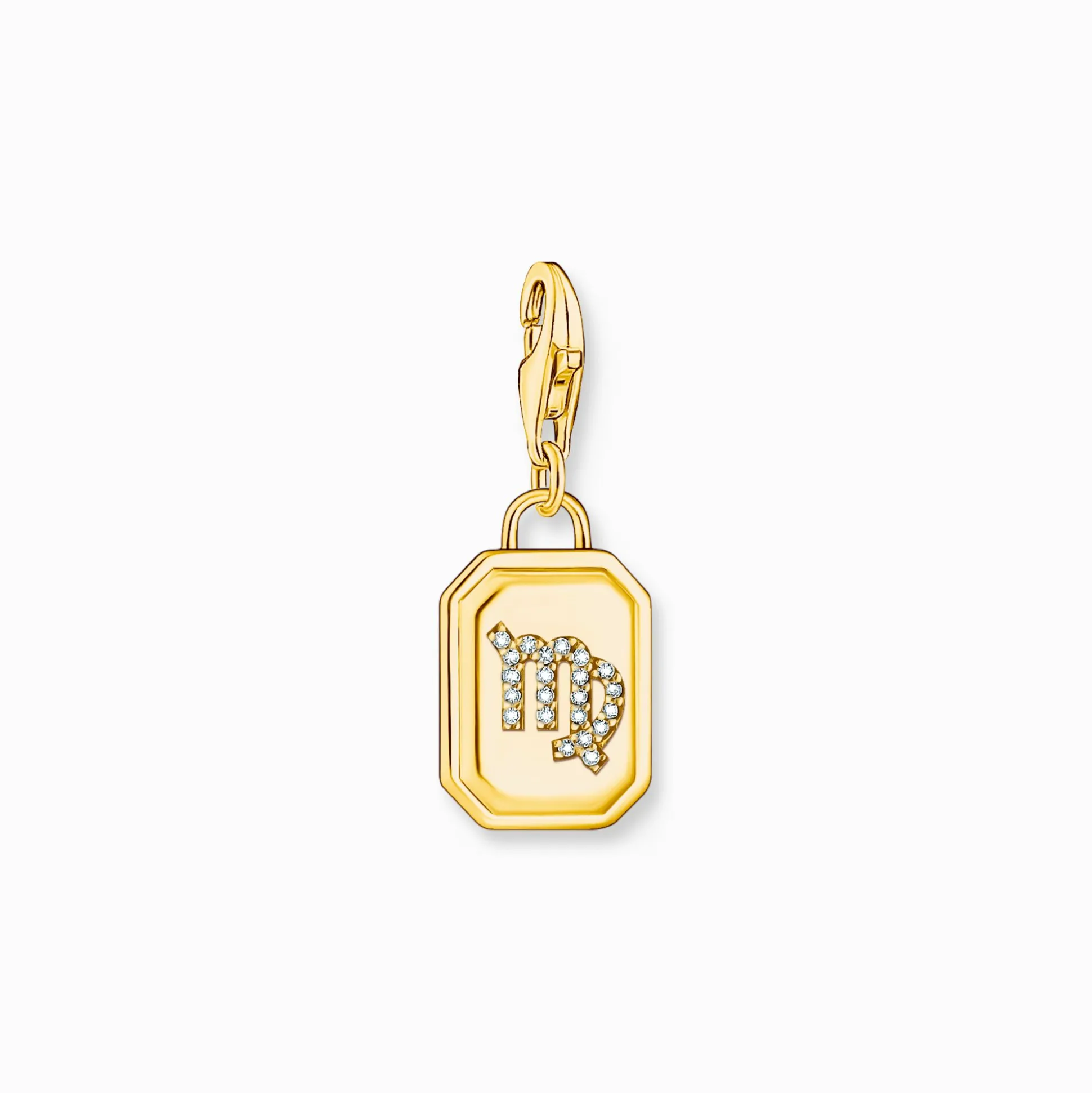 Cheap Breloque Charm signe du zodiaque Vierge dorée, ornée de pierres Femme Charms|Charms