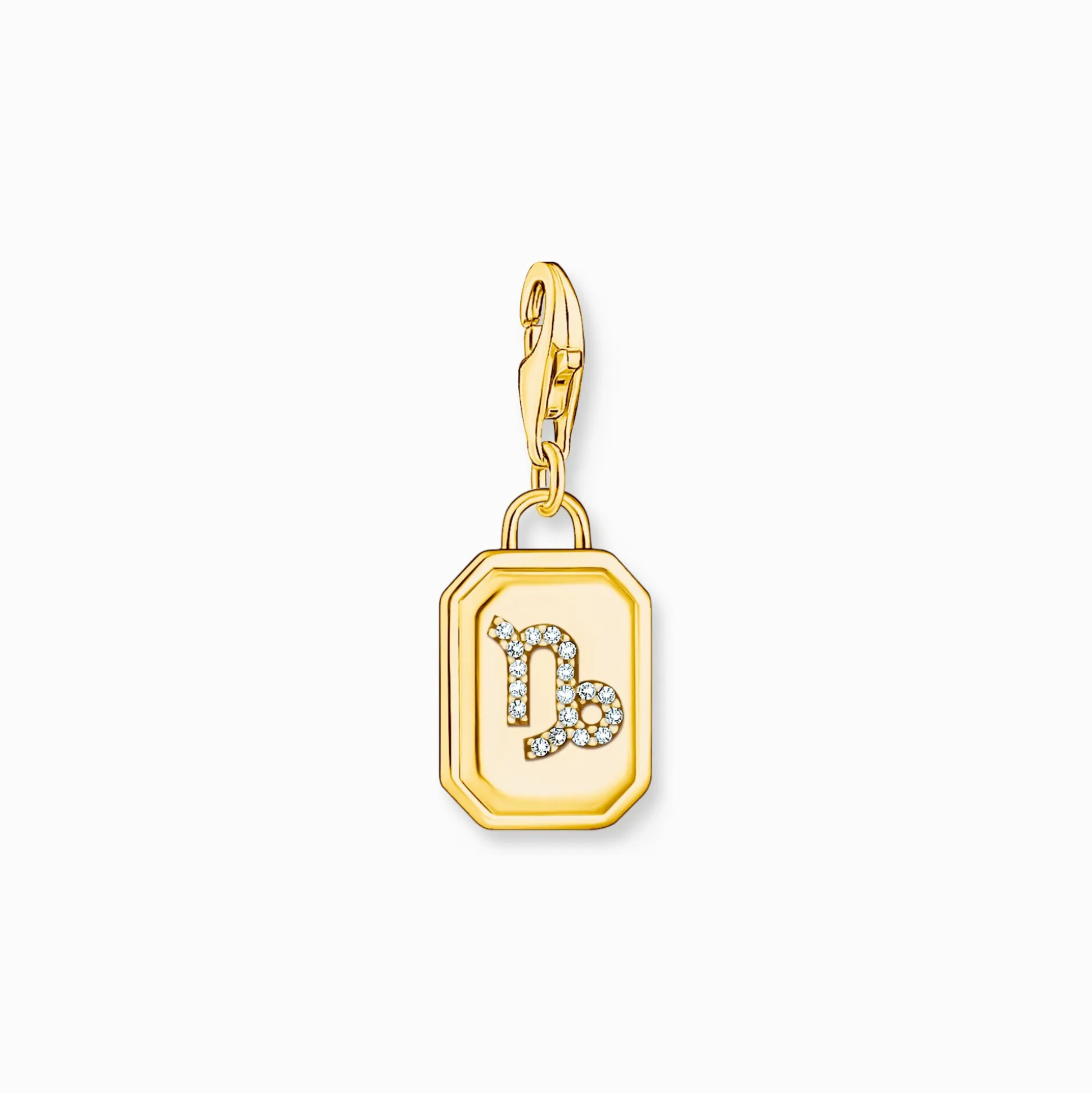 Best Sale Breloque Charm signe du zodiaque Capricorne dorée, ornée de pierres Femme Charms|Charms