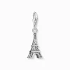 Hot Breloque Charm tour Eiffel en argent, ornée d’une zircone blanche Femme Charms|Charms