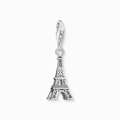 Hot Breloque Charm tour Eiffel en argent, ornée d’une zircone blanche Femme Charms|Charms