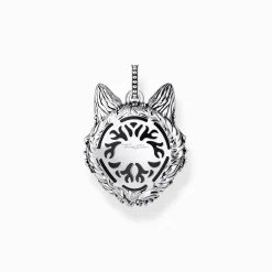 Outlet Breloque hure de loup sertie de gemmes, argent noirci Femme Pendentifs|Pendentifs