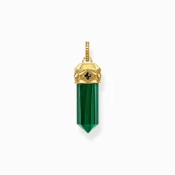 Discount Breloque malachite verte en forme de cristal, plaquée or Femme Pendentifs|Pendentifs