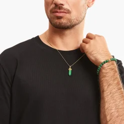 Discount Breloque malachite verte en forme de cristal, plaquée or Femme Pendentifs|Pendentifs