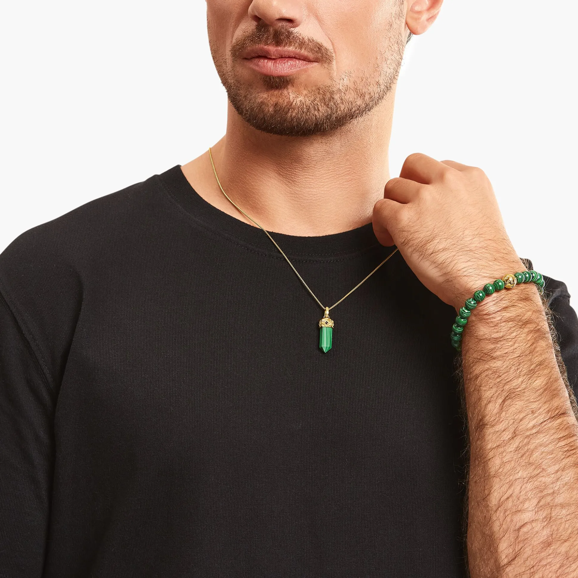 Discount Breloque malachite verte en forme de cristal, plaquée or Femme Pendentifs|Pendentifs