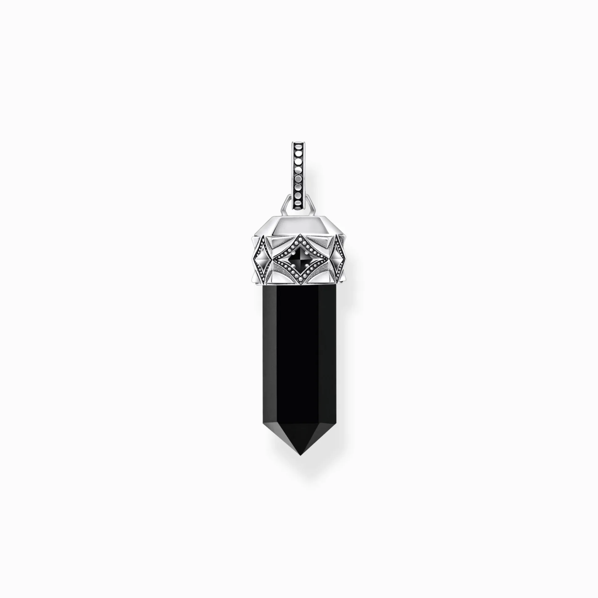 Online Breloque onyx noir en forme de cristal, argent noirci Femme Pendentifs|Pendentifs