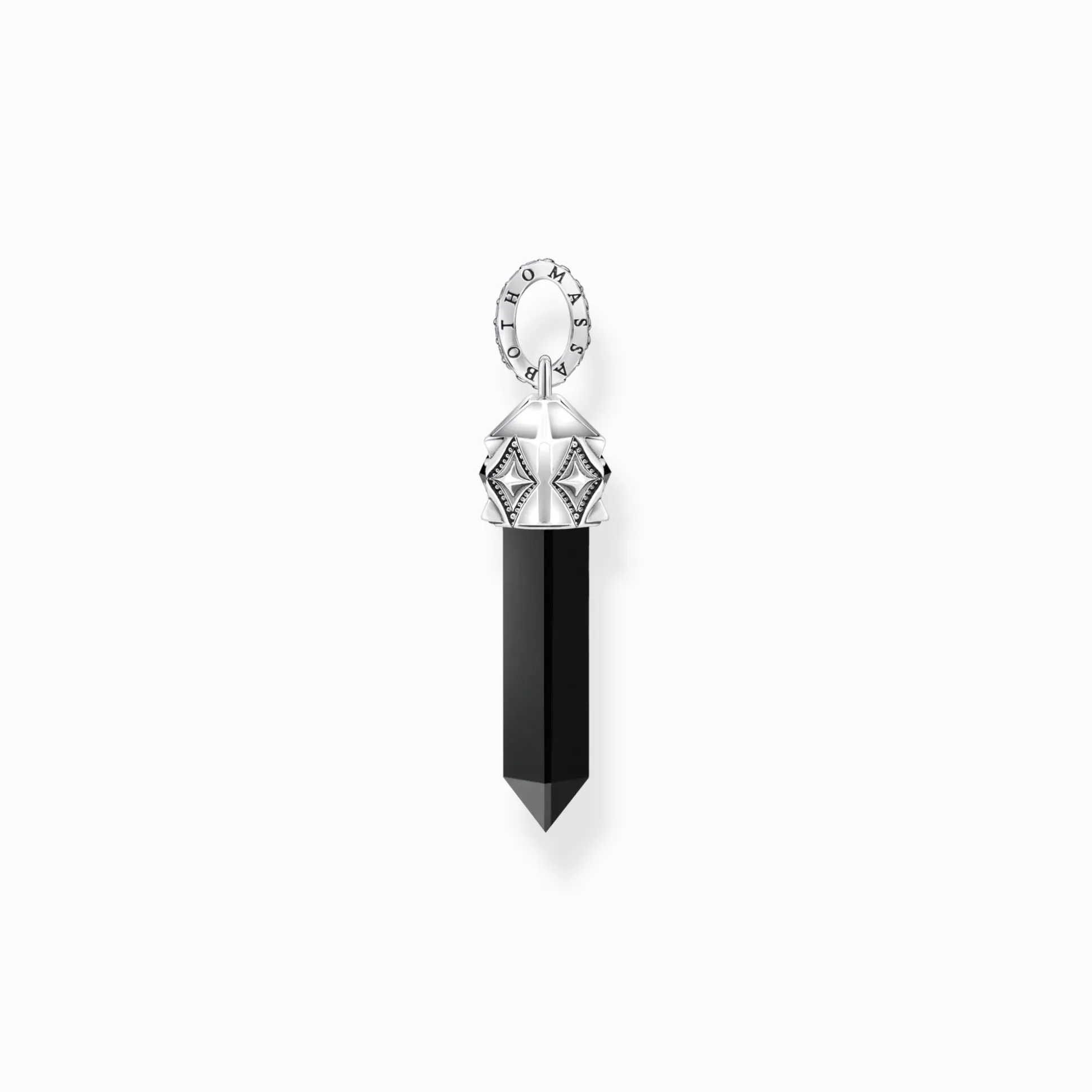 Online Breloque onyx noir en forme de cristal, argent noirci Femme Pendentifs|Pendentifs