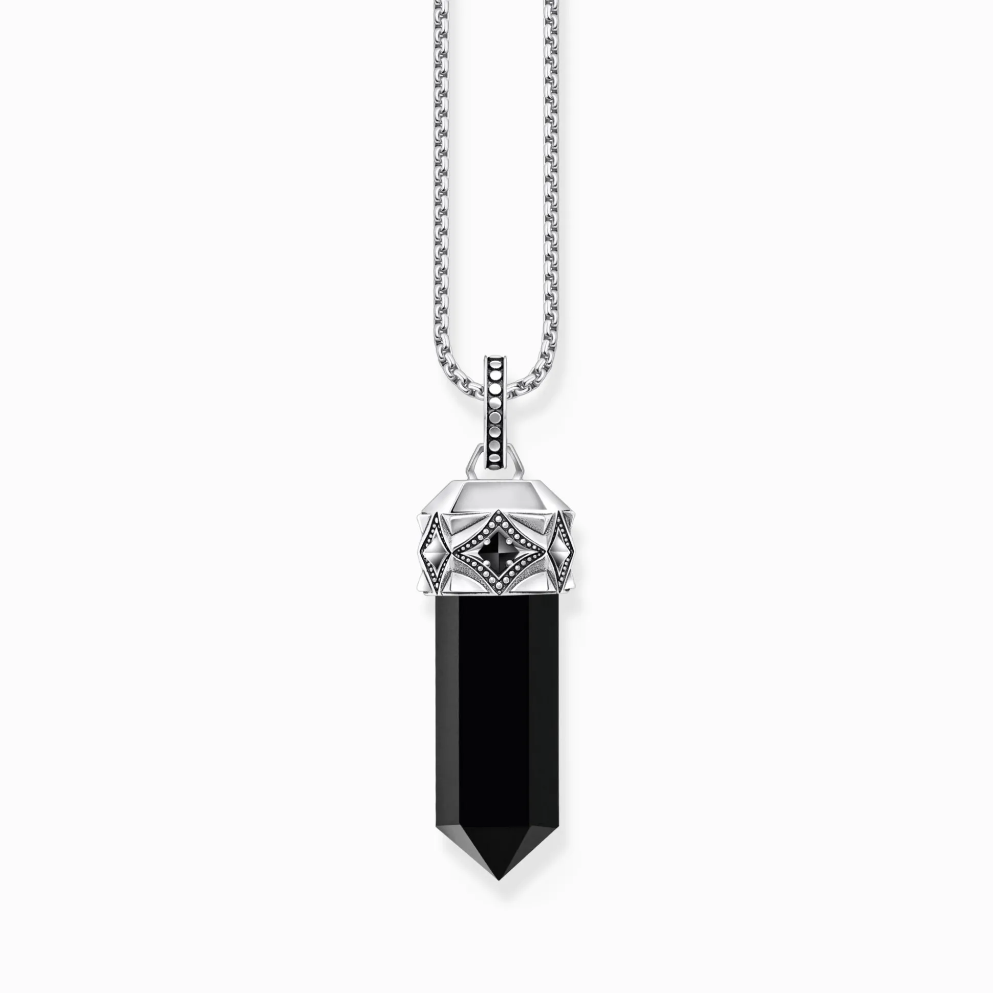 Online Breloque onyx noir en forme de cristal, argent noirci Femme Pendentifs|Pendentifs