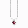 Cheap Chaîne à breloque cœur rouge foncé, argent Femme Chaînes & Colliers|Argent 925
