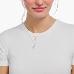 New Chaîne à breloque cœurs entrelacés, argent Femme Chaînes & Colliers|Argent 925
