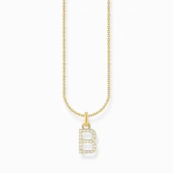 Fashion Chaîne à breloque lettreB, dorée Femme Chaînes & Colliers|Placage Or 18 Carats - Argent 925