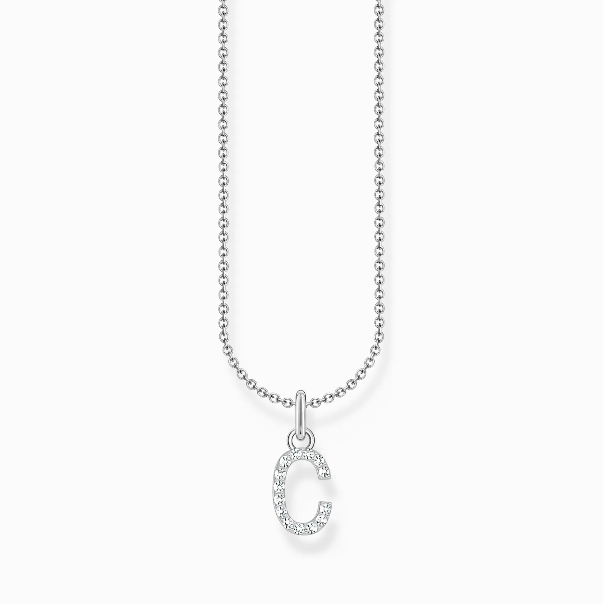 Outlet Chaîne à breloque lettreC, argent Femme Chaînes & Colliers|Argent 925