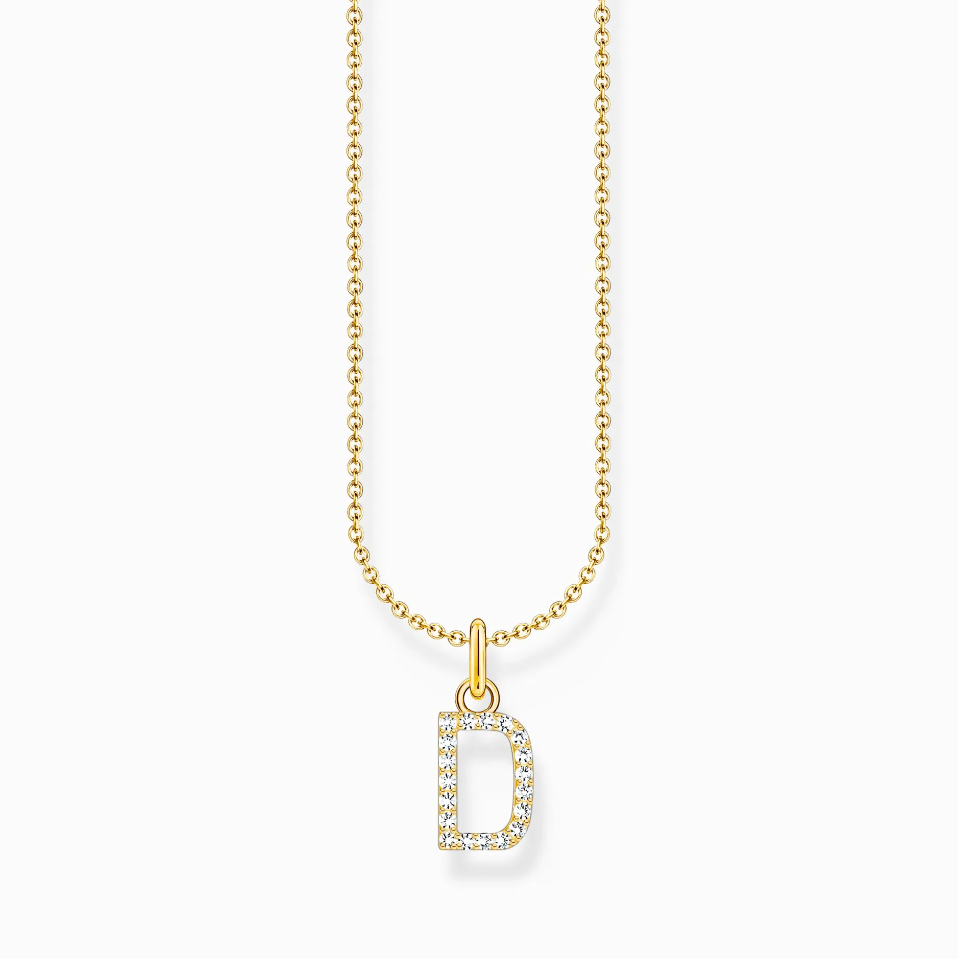 Flash Sale Chaîne à breloque lettreD, dorée Femme Chaînes & Colliers|Placage Or 18 Carats - Argent 925