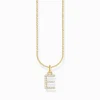 Shop Chaîne à breloque lettreE, dorée Femme Chaînes & Colliers|Placage Or 18 Carats - Argent 925