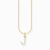 Outlet Chaîne à breloque lettreJ, dorée Femme Chaînes & Colliers|Placage Or 18 Carats - Argent 925