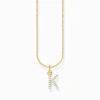 Store Chaîne à breloque lettreK, dorée Femme Chaînes & Colliers|Placage Or 18 Carats - Argent 925