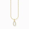 Shop Chaîne à breloque lettreO, dorée Femme Chaînes & Colliers|Placage Or 18 Carats - Argent 925