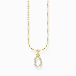 Shop Chaîne à breloque lettreO, dorée Femme Chaînes & Colliers|Placage Or 18 Carats - Argent 925