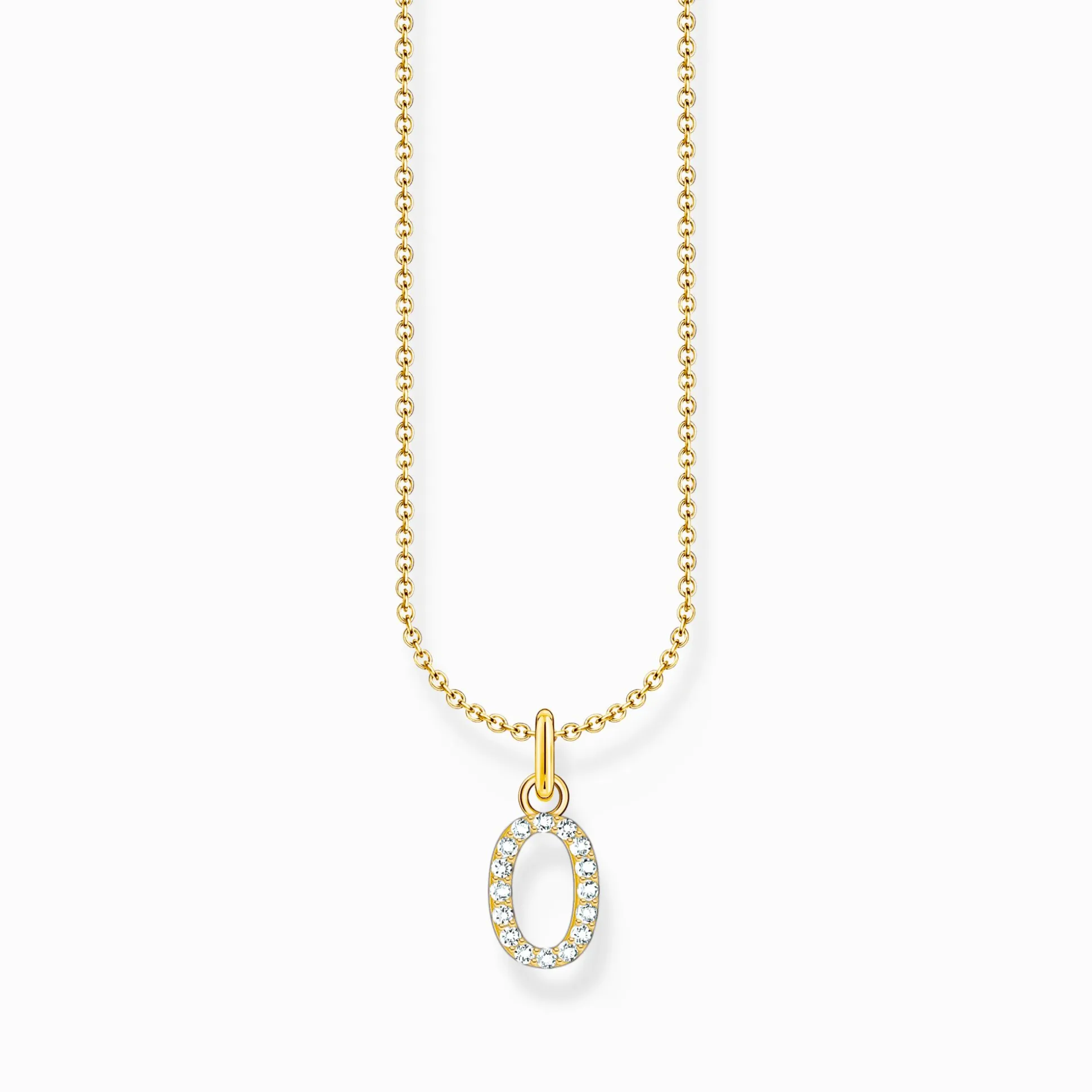 Shop Chaîne à breloque lettreO, dorée Femme Chaînes & Colliers|Placage Or 18 Carats - Argent 925