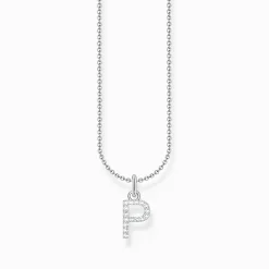 Cheap Chaîne à breloque lettreP, argent Femme Chaînes & Colliers