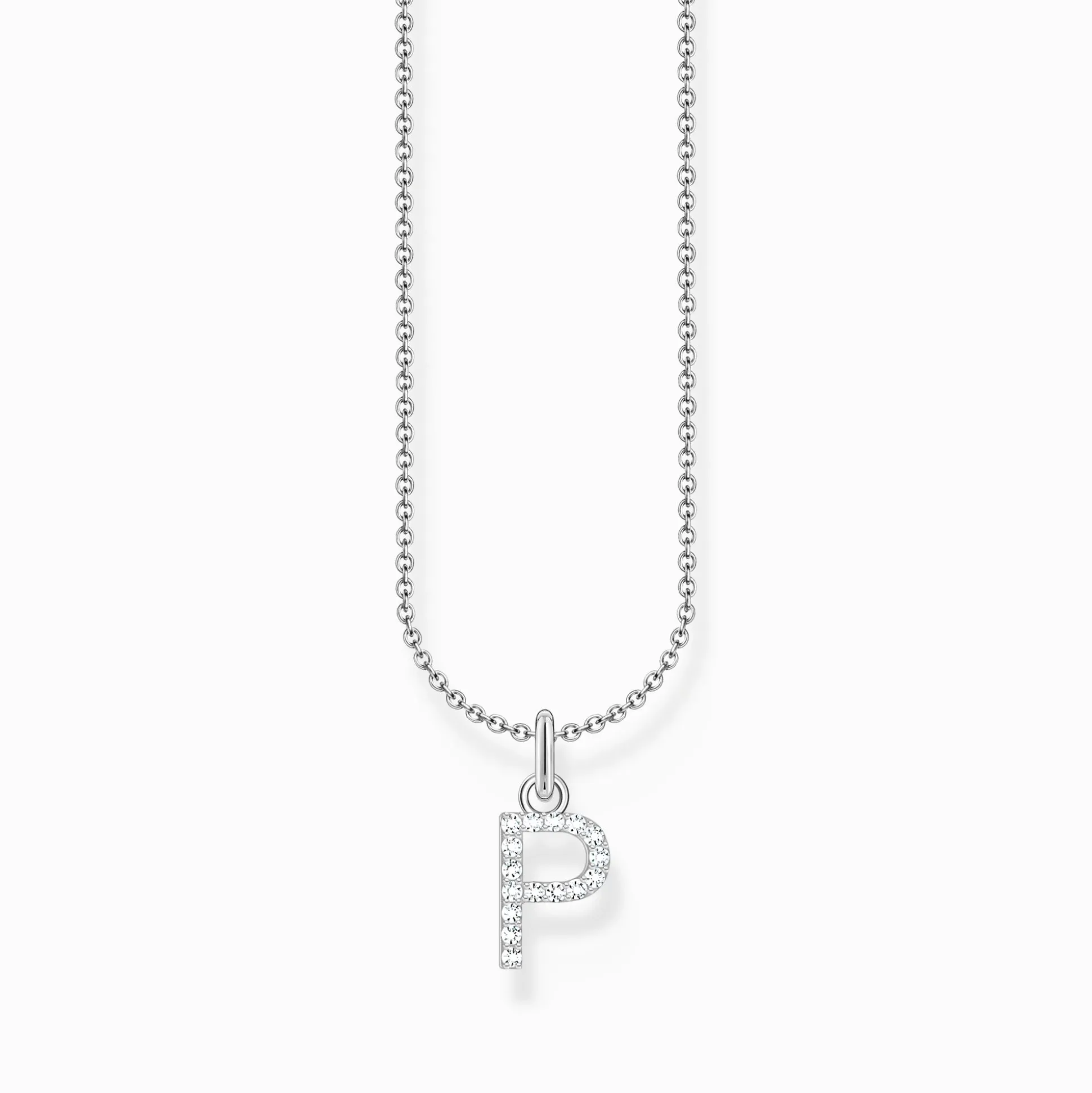Cheap Chaîne à breloque lettreP, argent Femme Chaînes & Colliers