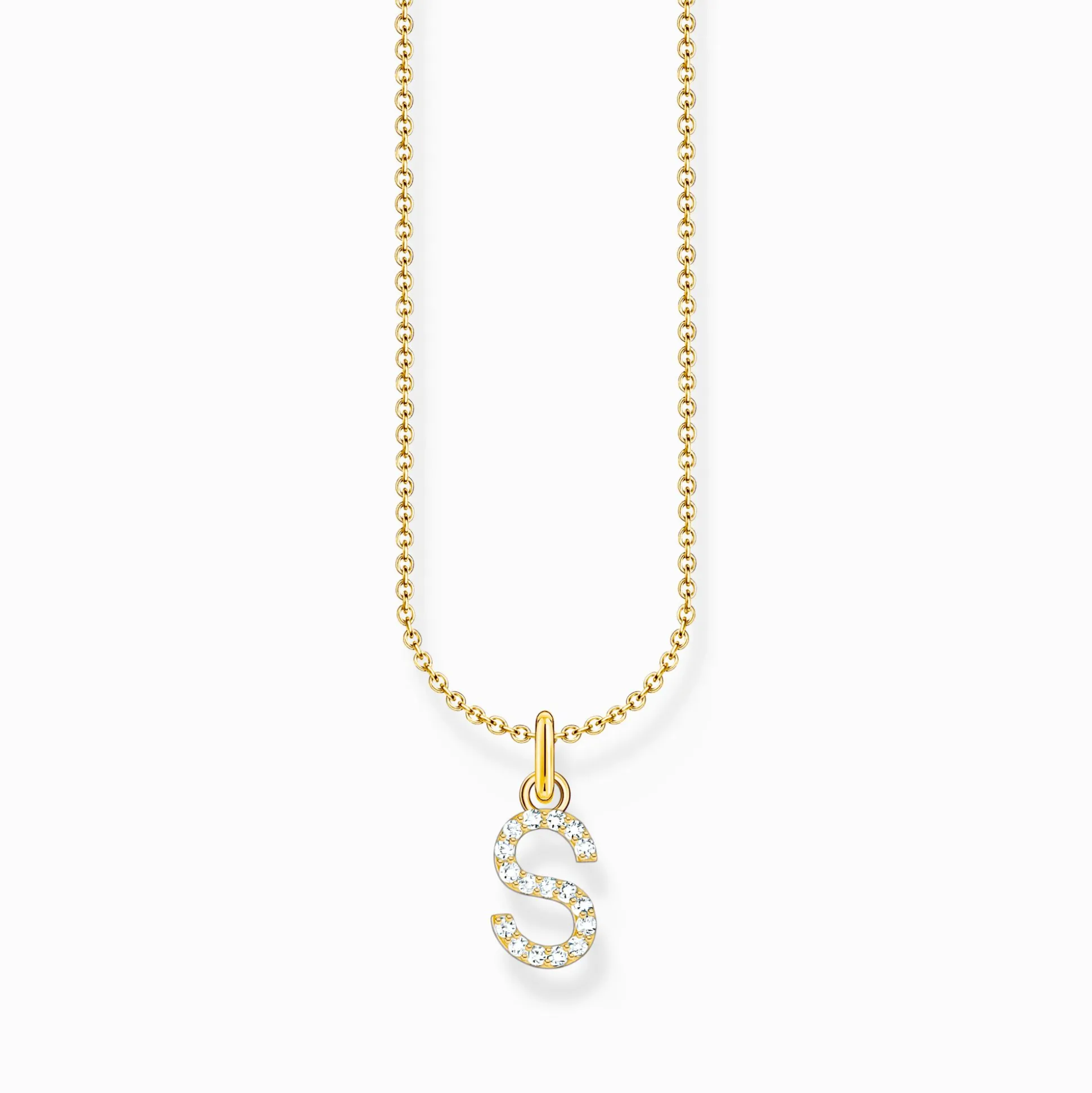Discount Chaîne à breloque lettreS, dorée Femme Chaînes & Colliers|Placage Or 18 Carats - Argent 925