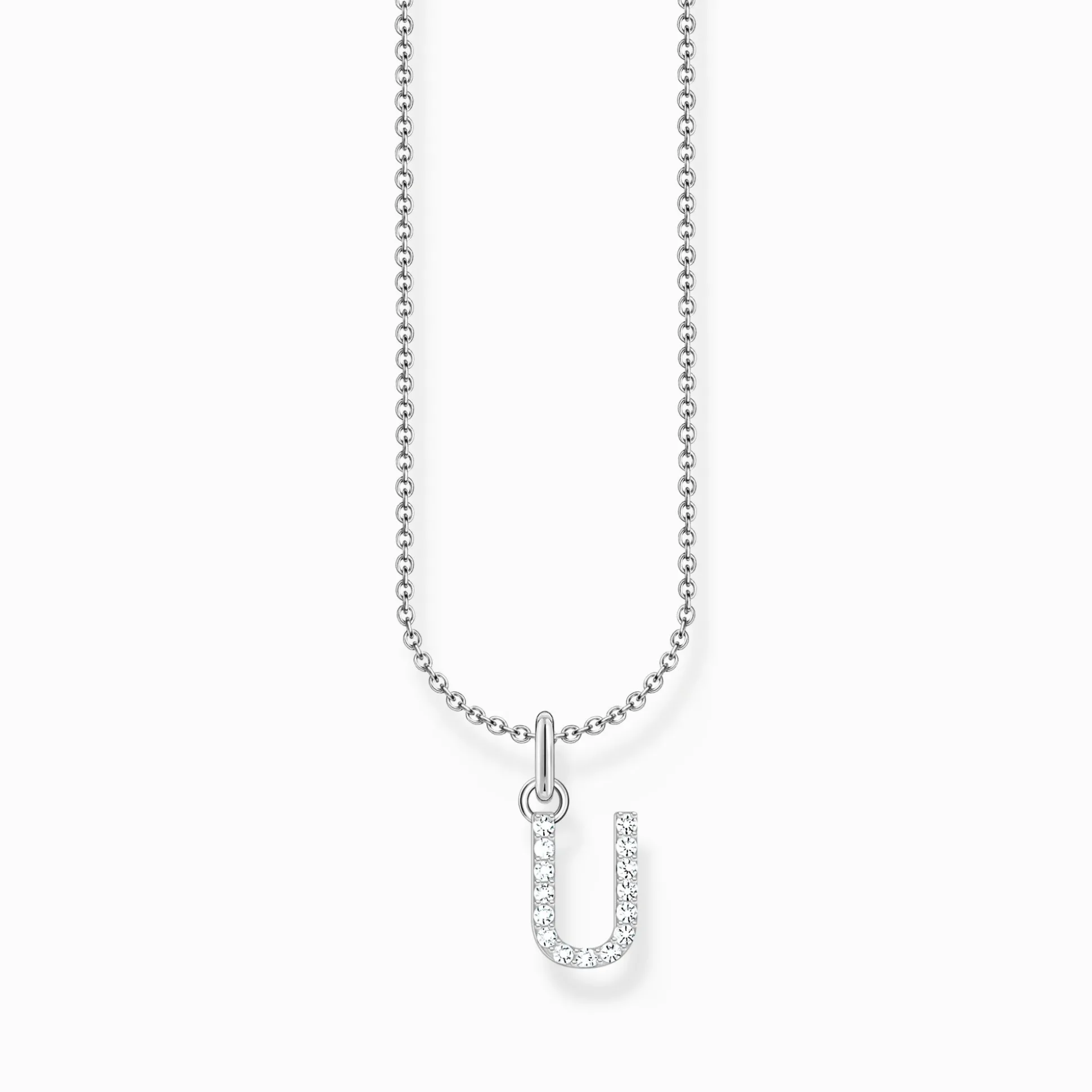 New Chaîne à breloque lettreU, argent Femme Chaînes & Colliers