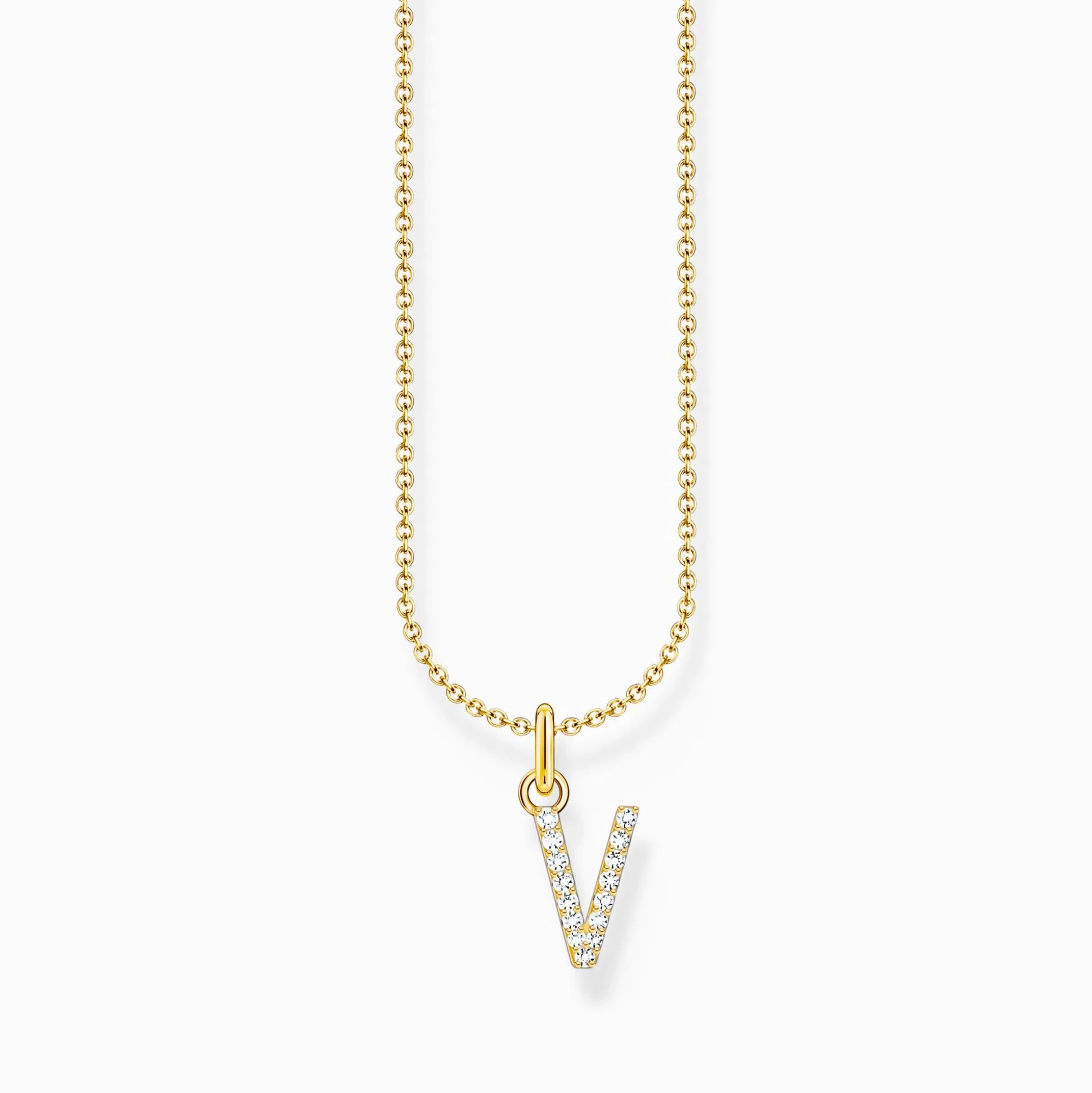 New Chaîne à breloque lettreV, dorée Femme Chaînes & Colliers