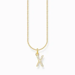 Cheap Chaîne à breloque lettreX, dorée Femme Chaînes & Colliers
