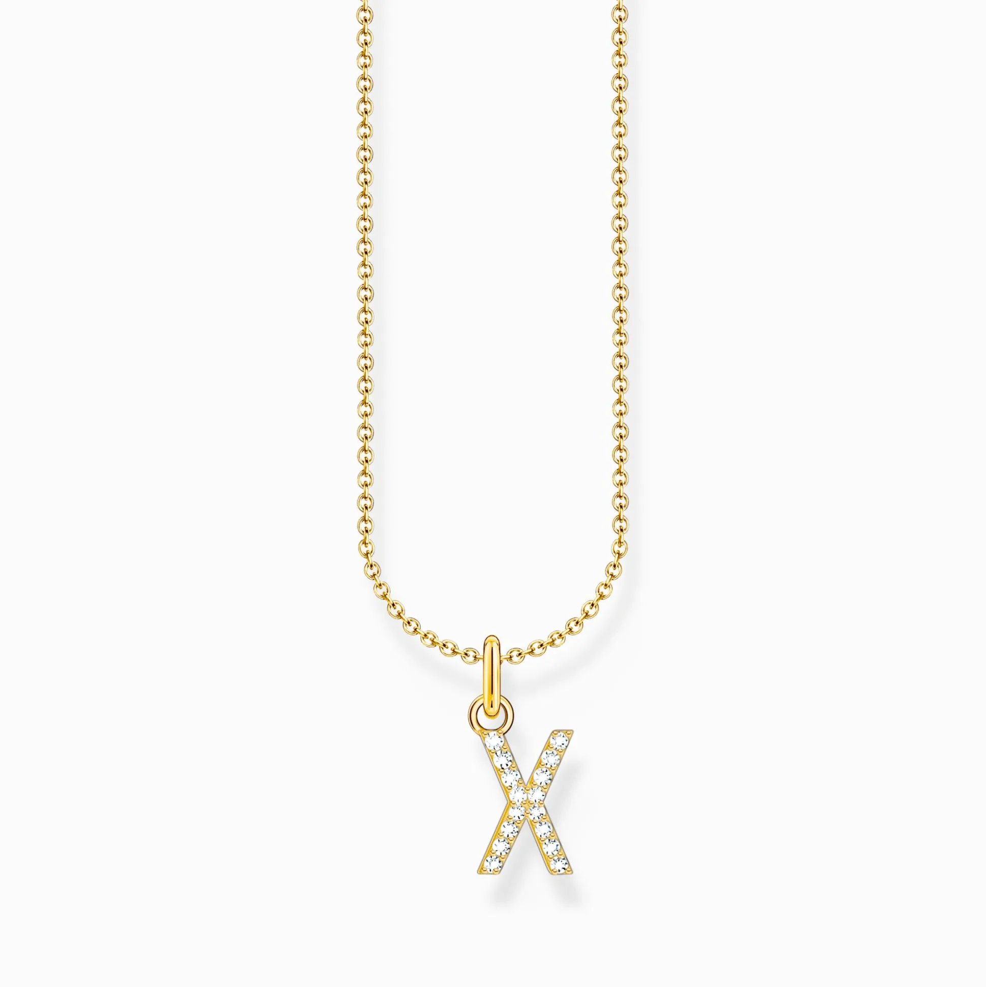 Cheap Chaîne à breloque lettreX, dorée Femme Chaînes & Colliers