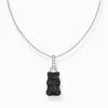 Cheap Chaîne à breloque Ours d’Or noire et pierres, argent Femme Chaînes & Colliers|Chaînes & Colliers