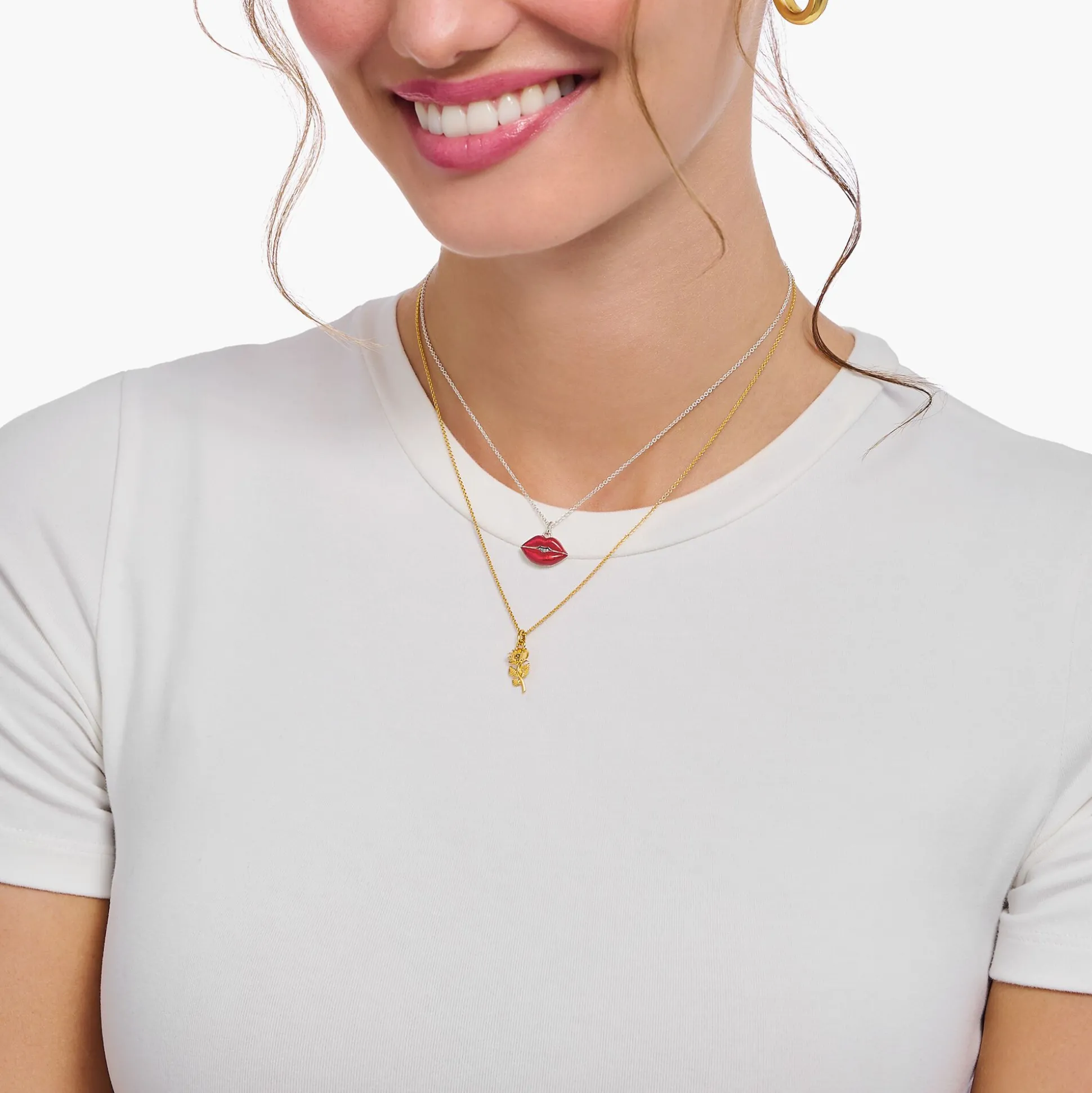 Best Sale Chaîne à breloque rose, dorée Femme Chaînes & Colliers