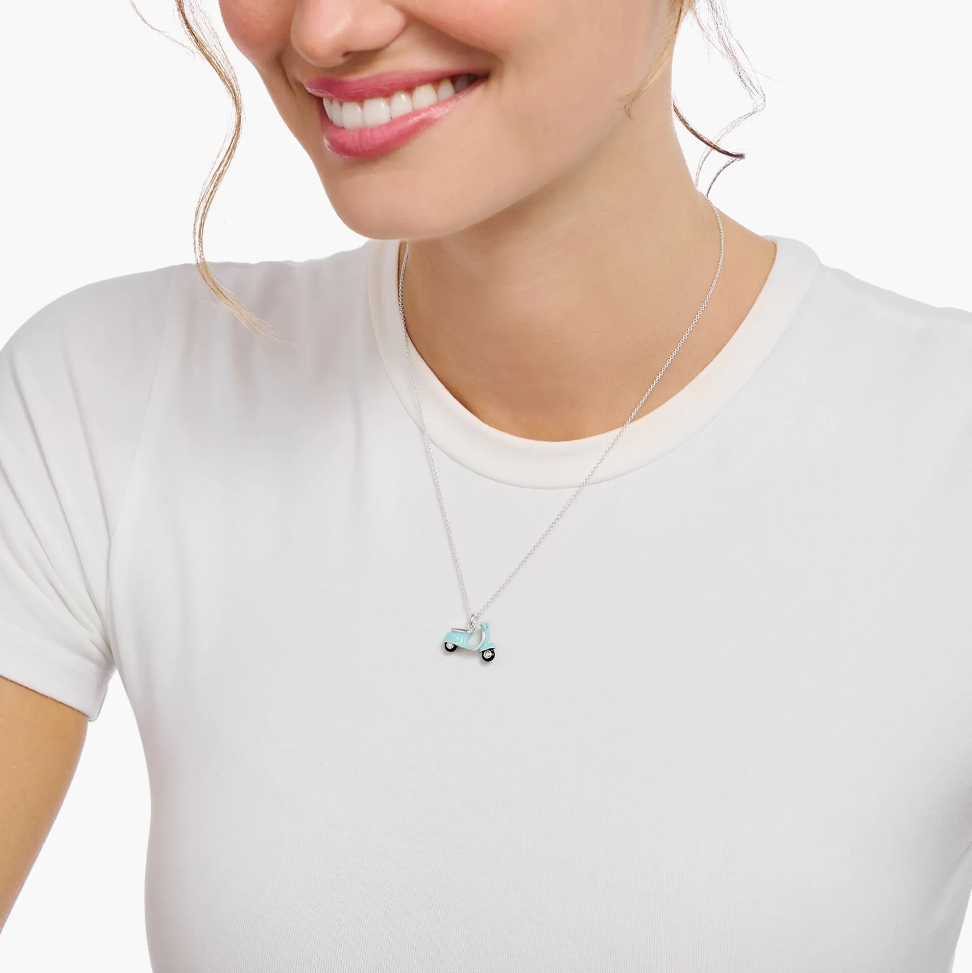Sale Chaîne à breloque scooter vert menthe, argent Femme Chaînes & Colliers|Argent 925