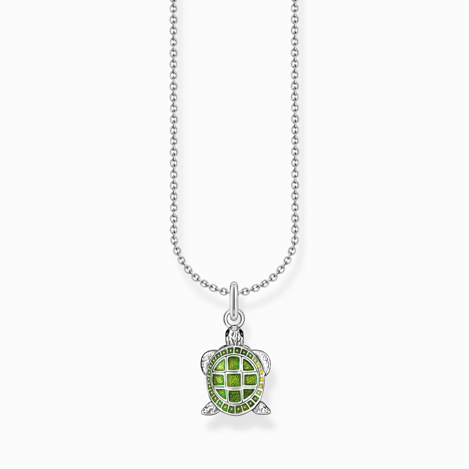 Fashion Chaîne à breloque tortue verte, argent Femme Chaînes & Colliers
