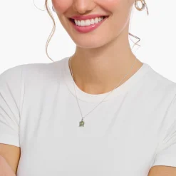 Fashion Chaîne à breloque tortue verte, argent Femme Chaînes & Colliers
