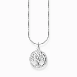 Best Sale Chaîne à breloque TreeofLove, gemmes blanches, argent Femme Chaînes & Colliers