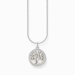 Discount Chaîne à breloque TreeofLove, émail blanc, argent Femme Chaînes & Colliers