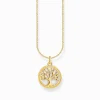 Sale Chaîne à breloque TreeofLove, émail blanc, dorée Femme Chaînes & Colliers|Placage Or 18 Carats - Argent 925