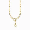 Best Chaîne à maillons avec deux fermoirs en forme d’anneau et pierres plaquée or Femme Chaînes & Colliers|Placage Or 18 Carats - Argent 925