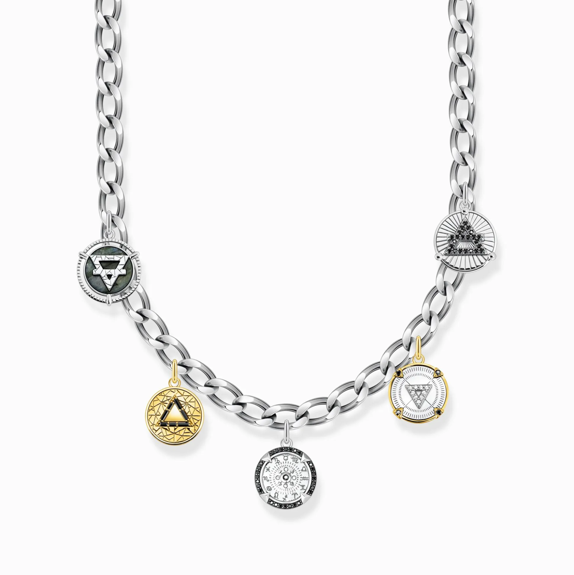 Hot Chaîne avec médailles Elements of Nature argent Chaînes & Colliers|Placage Or 18 Carats - Argent 925