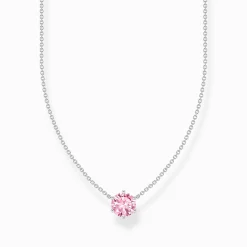 Cheap Chaîne avec pendentif à zircone rose, argent Femme Chaînes & Colliers|Argent 925