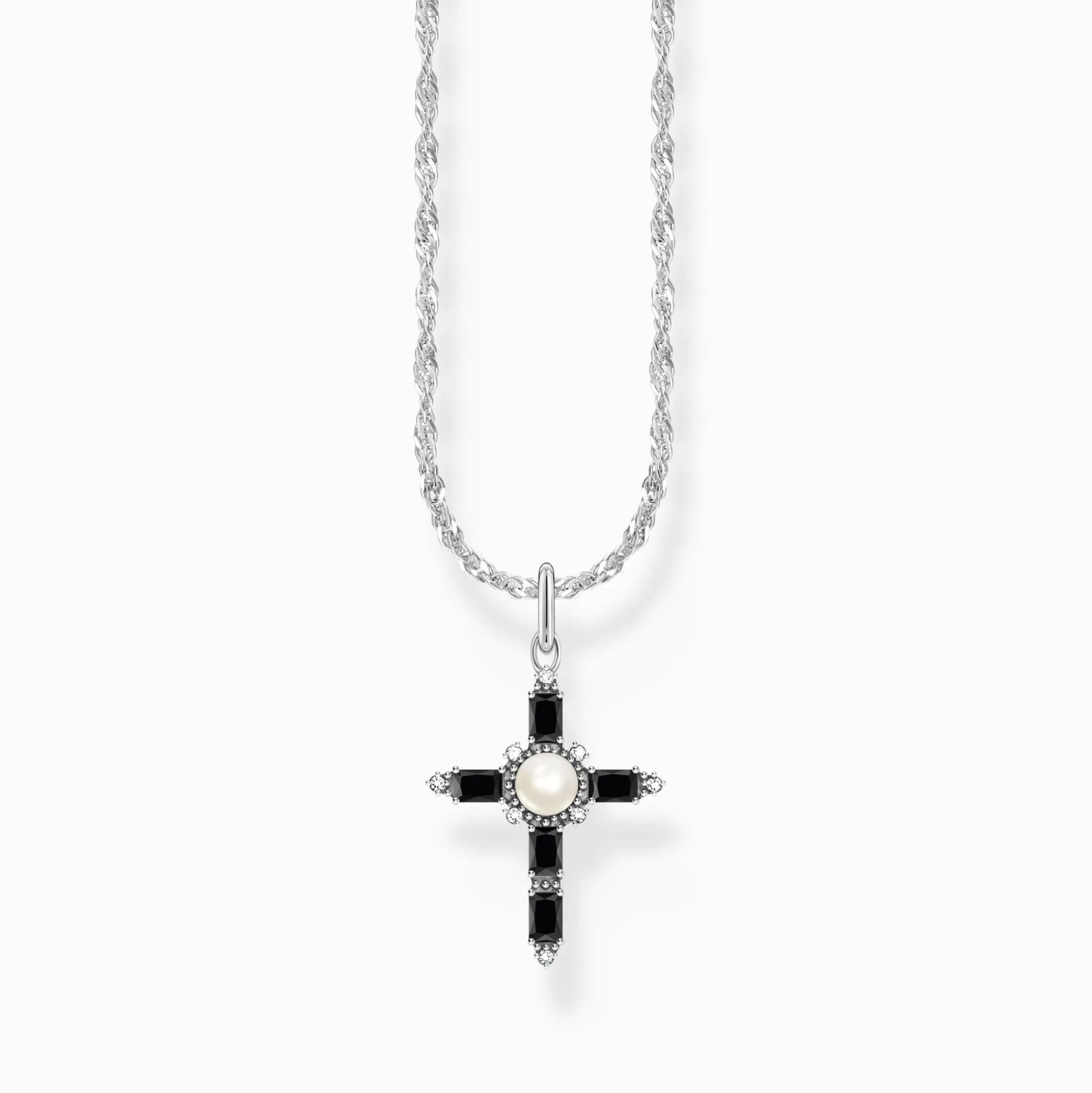 Sale Chaîne avec pendentif croix noire Cross Romance Argent Femme Chaînes & Colliers|Argent 925